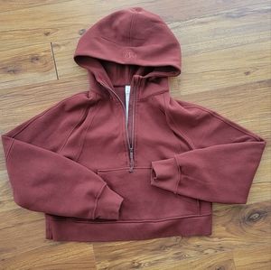 Lululemon oversized half zip scuba hoodie date brown xs small